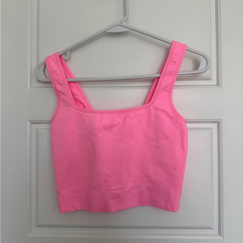 All in Motion Pink Seamless Ribbed Sports Bra Medium